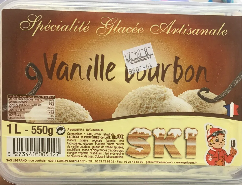 Glace artisanale vanille bourbon
