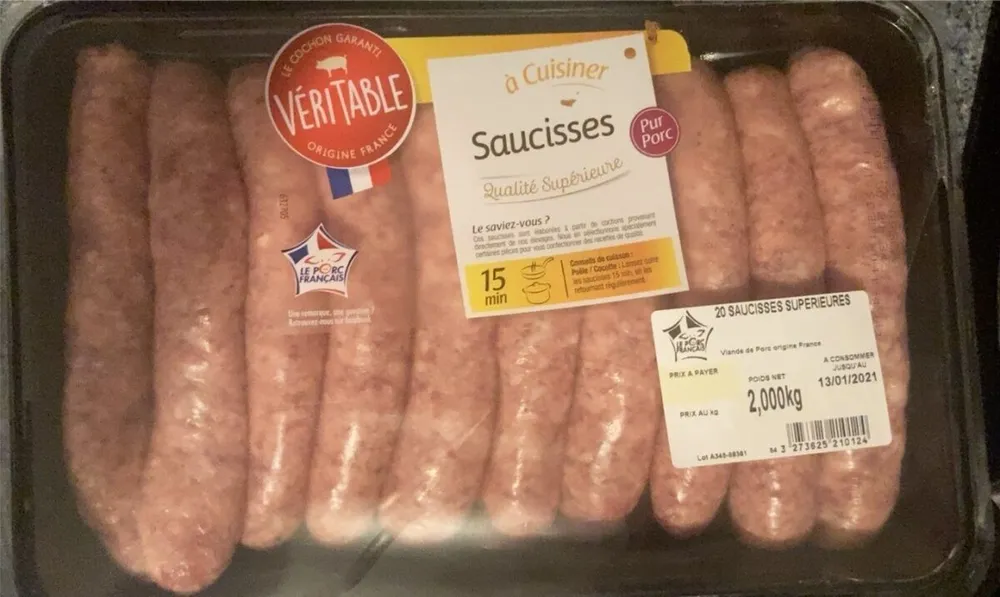 Saucisses superieure pur porc