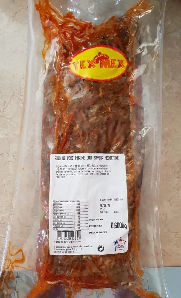 Ribs de porc mariné cuit saveur mexicaine