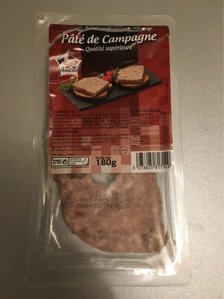 Paté de campagne Qualité supérieur