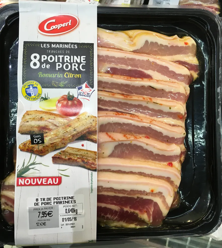 Tranches de Poitrine de Porc Romarin Citron