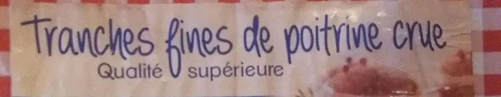 Tranches fines de poitrine crue