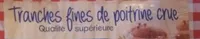 Tranches fines de poitrine crue