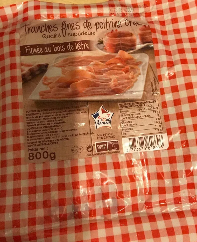 Poitrine Fumée Tranches Fines