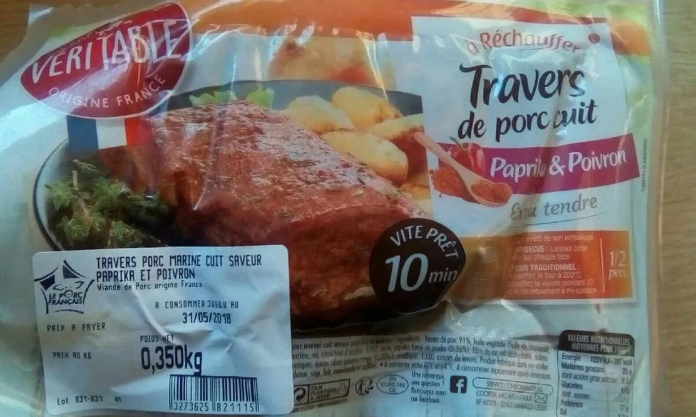 Travers de porc saveur paprika & poivron Véri Table