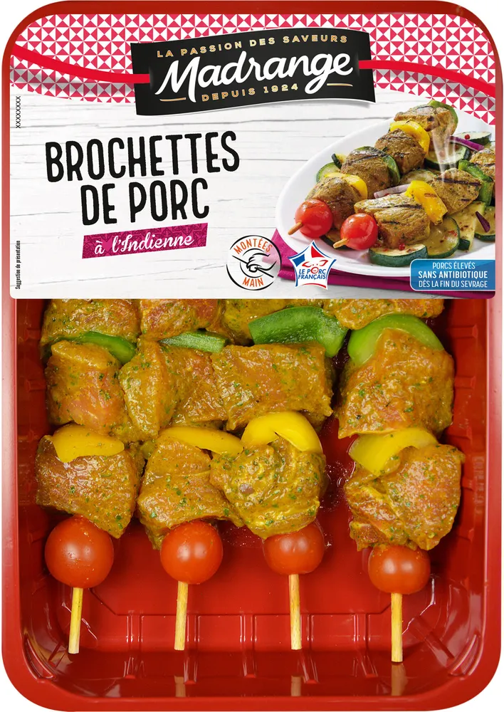 Brochettes de porc à l'indienne