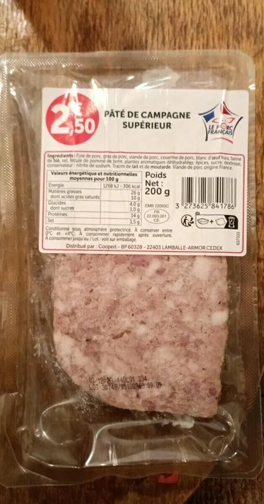 Pâte de campagne supérieur