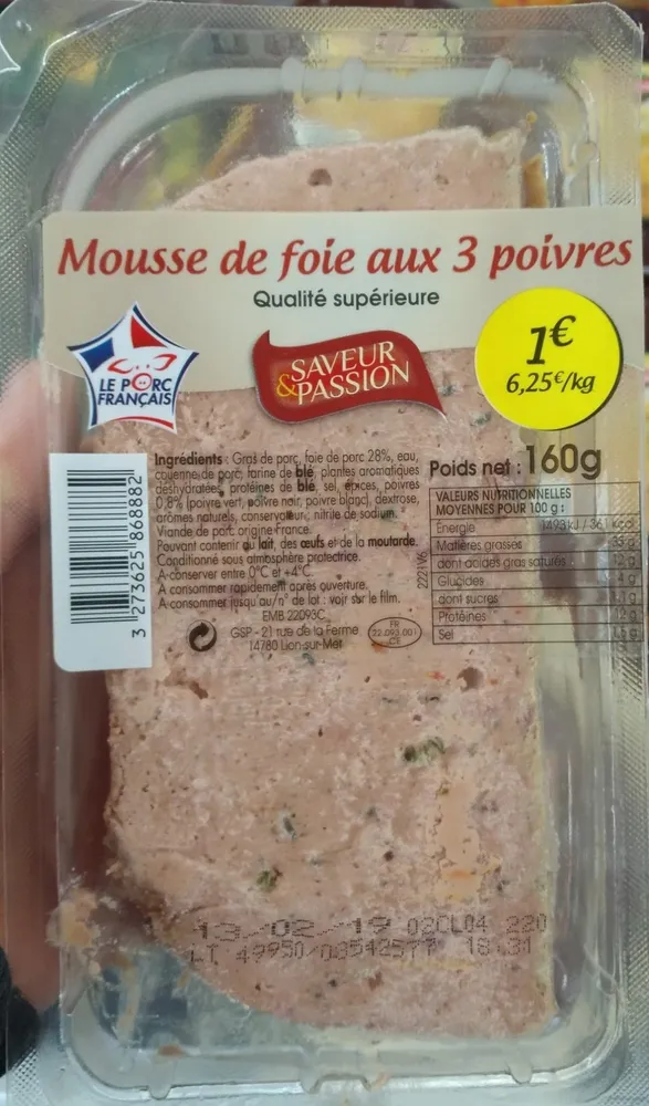 Mousse de foie aux 3 poivres