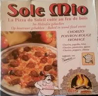 Pizza Chorizo Poivron rouge Fromage cuite au feu de bois