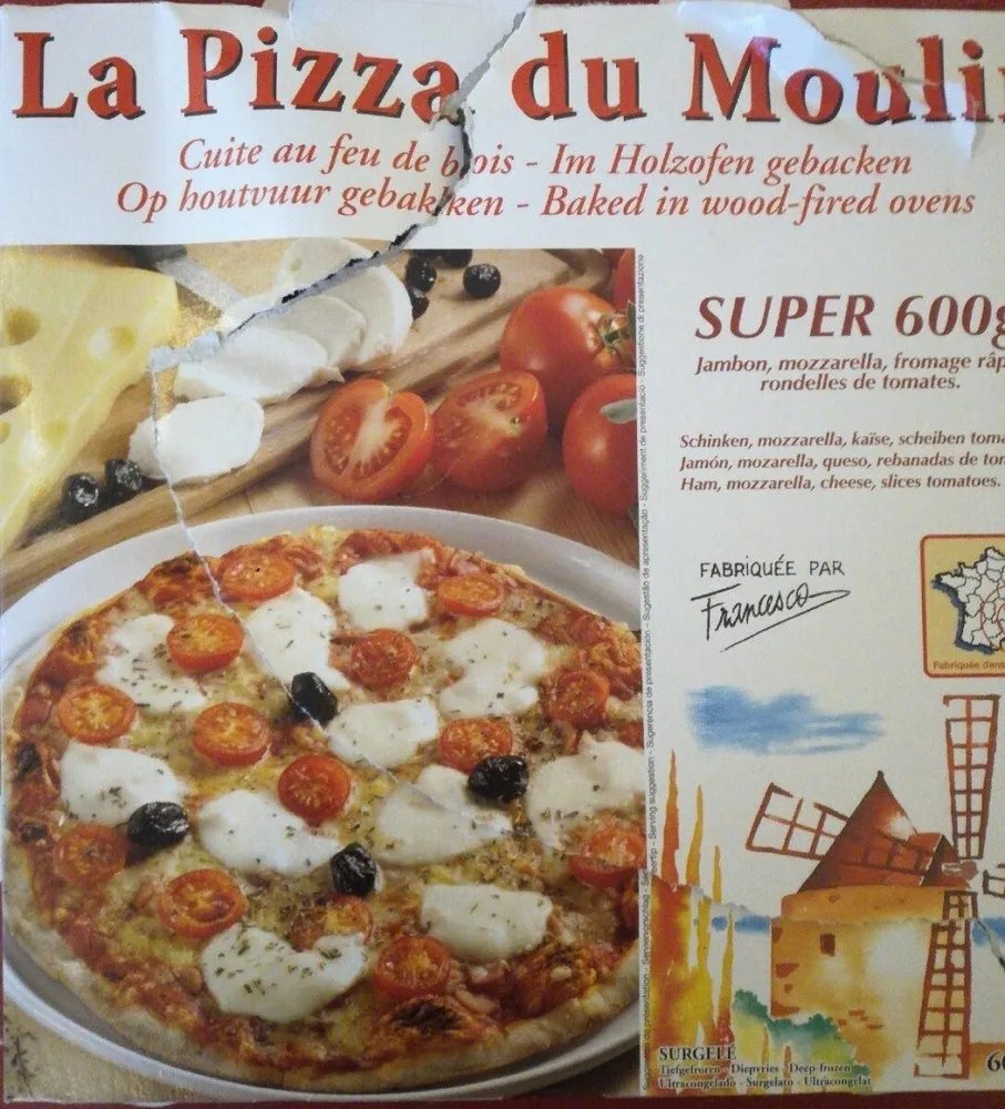 Super 600g jambon mozzarella fromage râpé rondelles de tomates