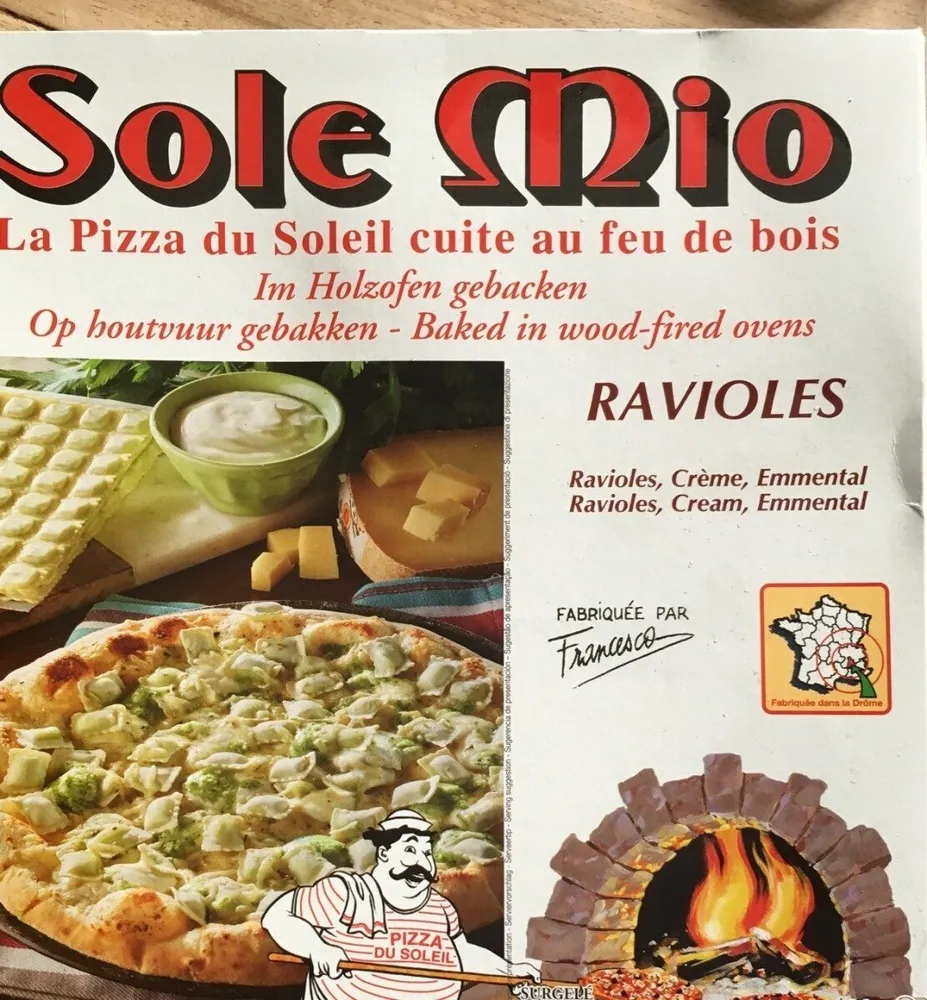 Pizza ravioles crème emmental