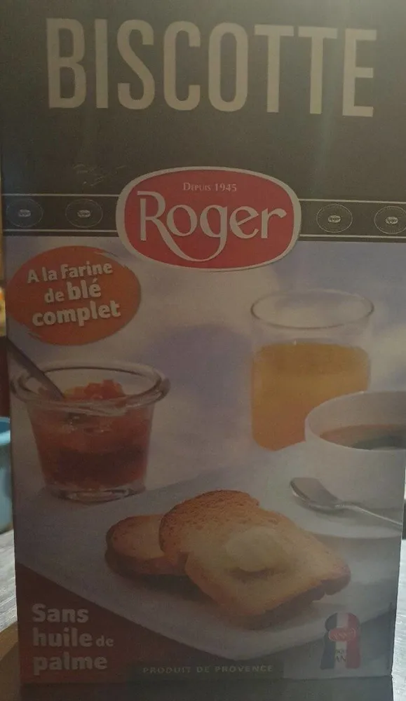 Biscotte Roger à la farine de blé complet