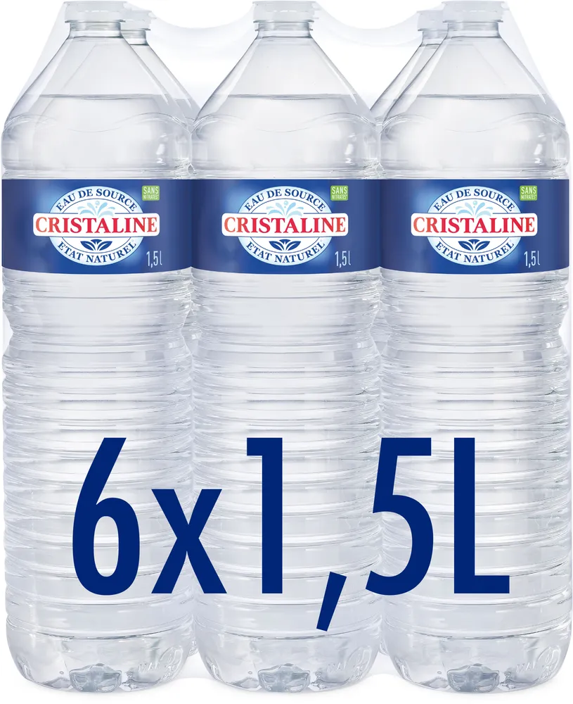 CRISTALINE Eau De Source 6x1.5L