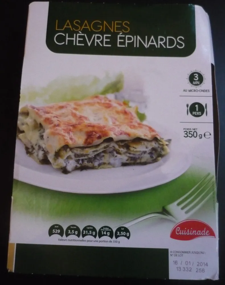 Lasagnes chèvre épinards