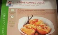 4 demi-pommes cuites sauce au caramel beurre salé