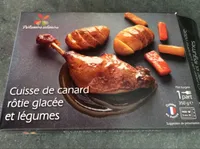 Cuisse de canard rotie glacée et légumes