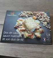 Dos de cabillaud sauce marinière et son duo de riz