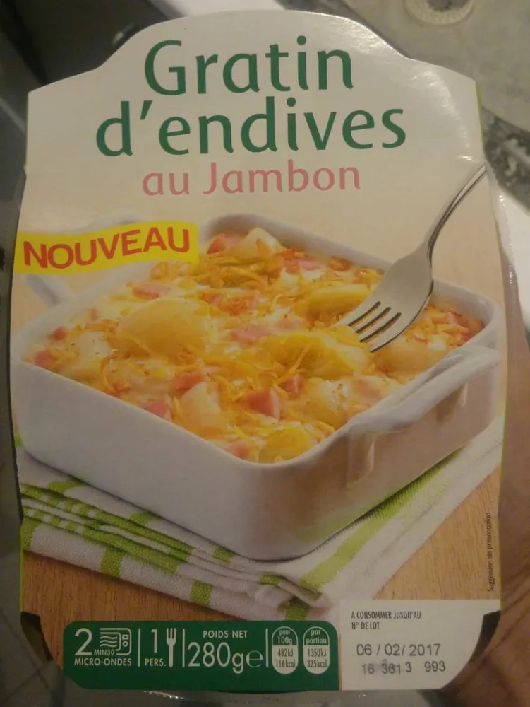 Gratin d'endives au Jambon