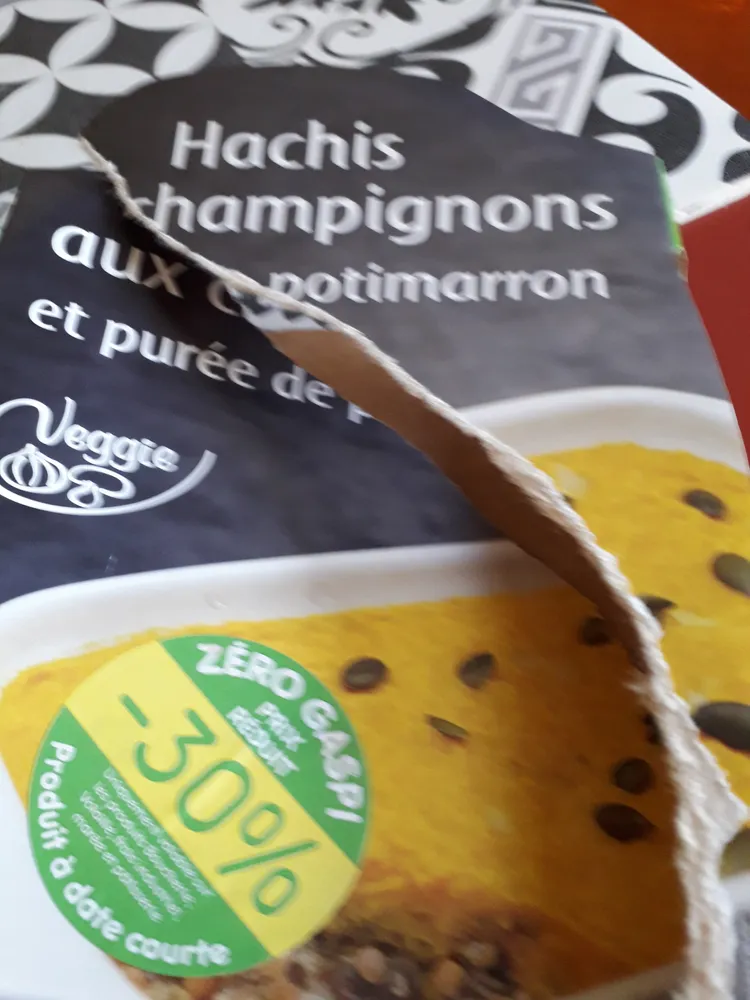 Hachis champignons aux potimarron et purée de F