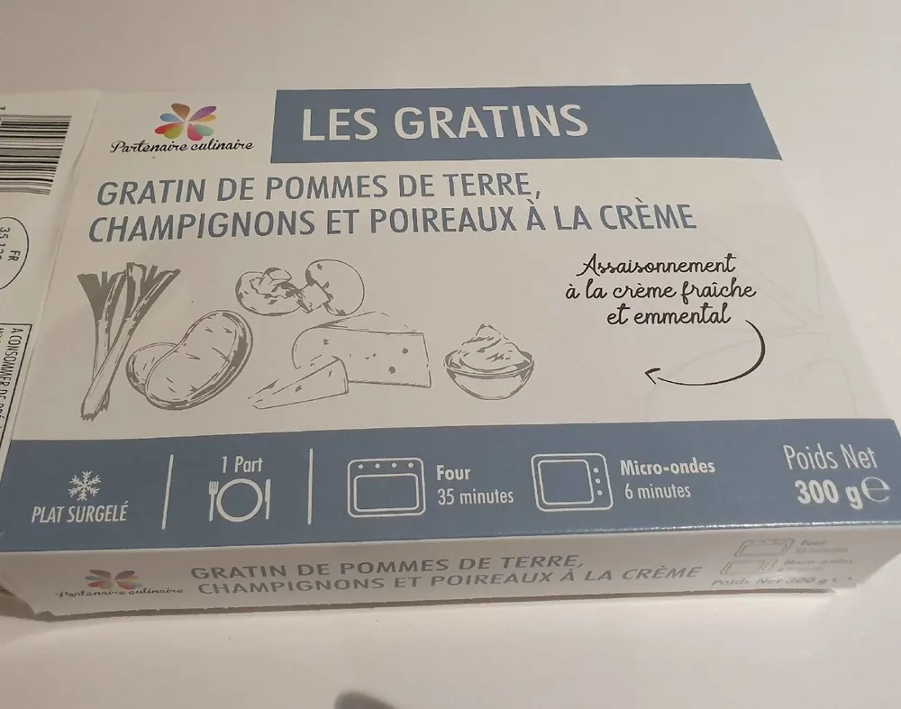 Gratin de pommes de terre champignons et poireaux à la crème
