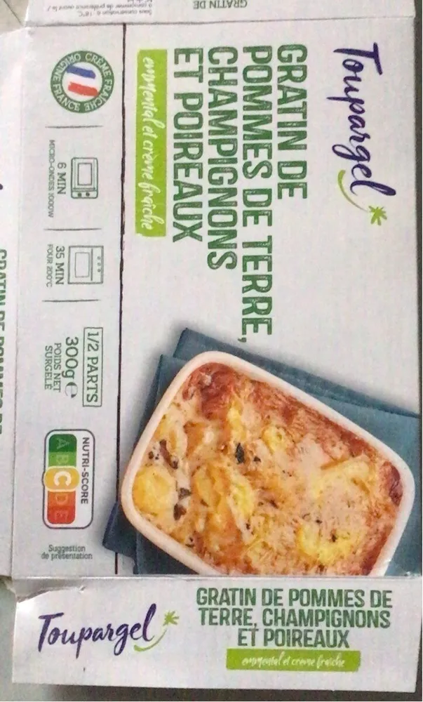 Gratin de pommes de terre,champignons et poireaux
