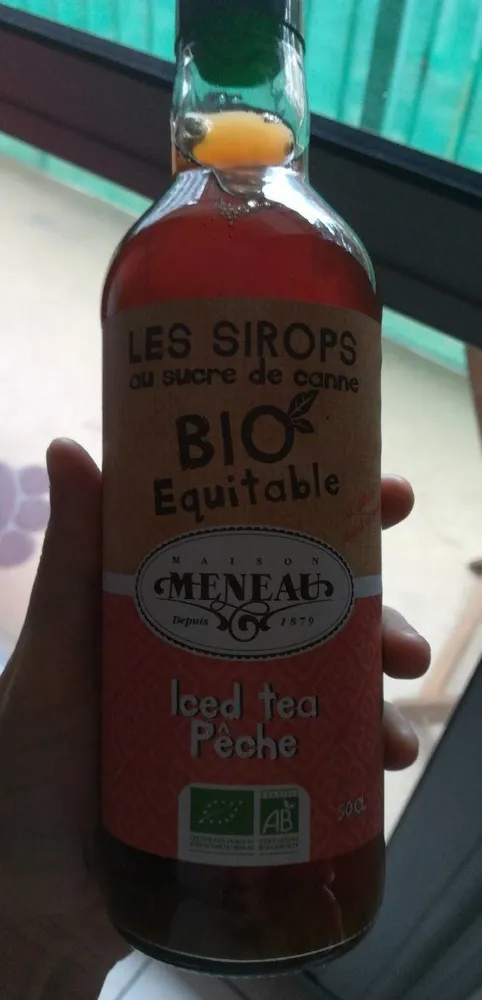 Sirop de Thé Vert Pêche au sucre de canne Bio Equitable