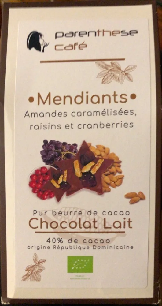 Mendiants amandes caramelisées raisin et cranberries
