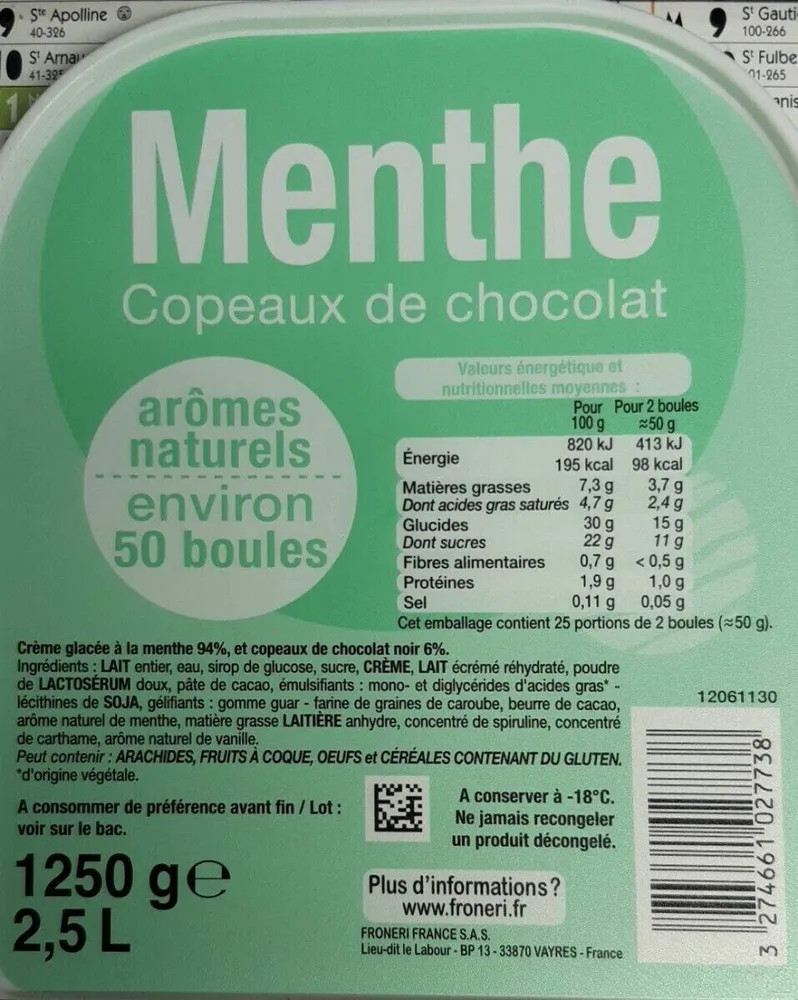 Menthe copeaux de chocolat