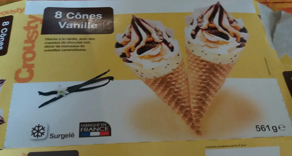 8 cônes vanille