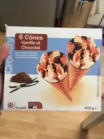 6 cônes vanille et chocolat