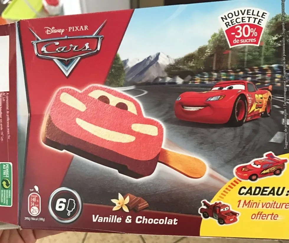 Glaces chocolat & vanille Cars
