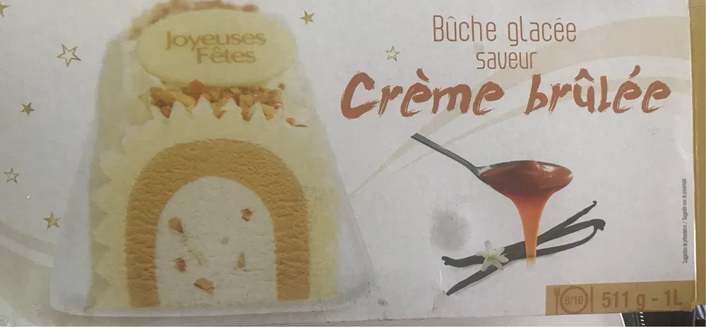 Bûche glacée saveur crème brûlée