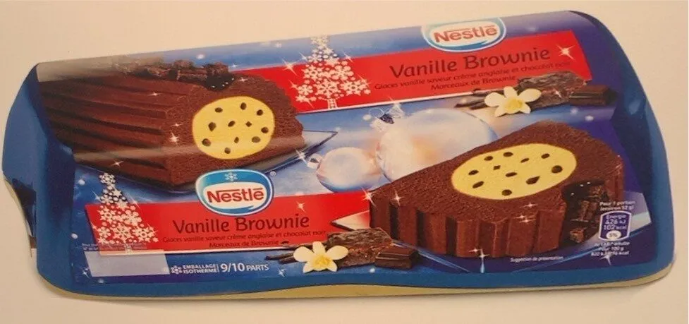 Buche glacée vanille brownie