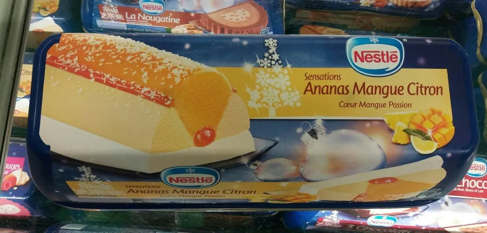Bûche ananas mangue citron