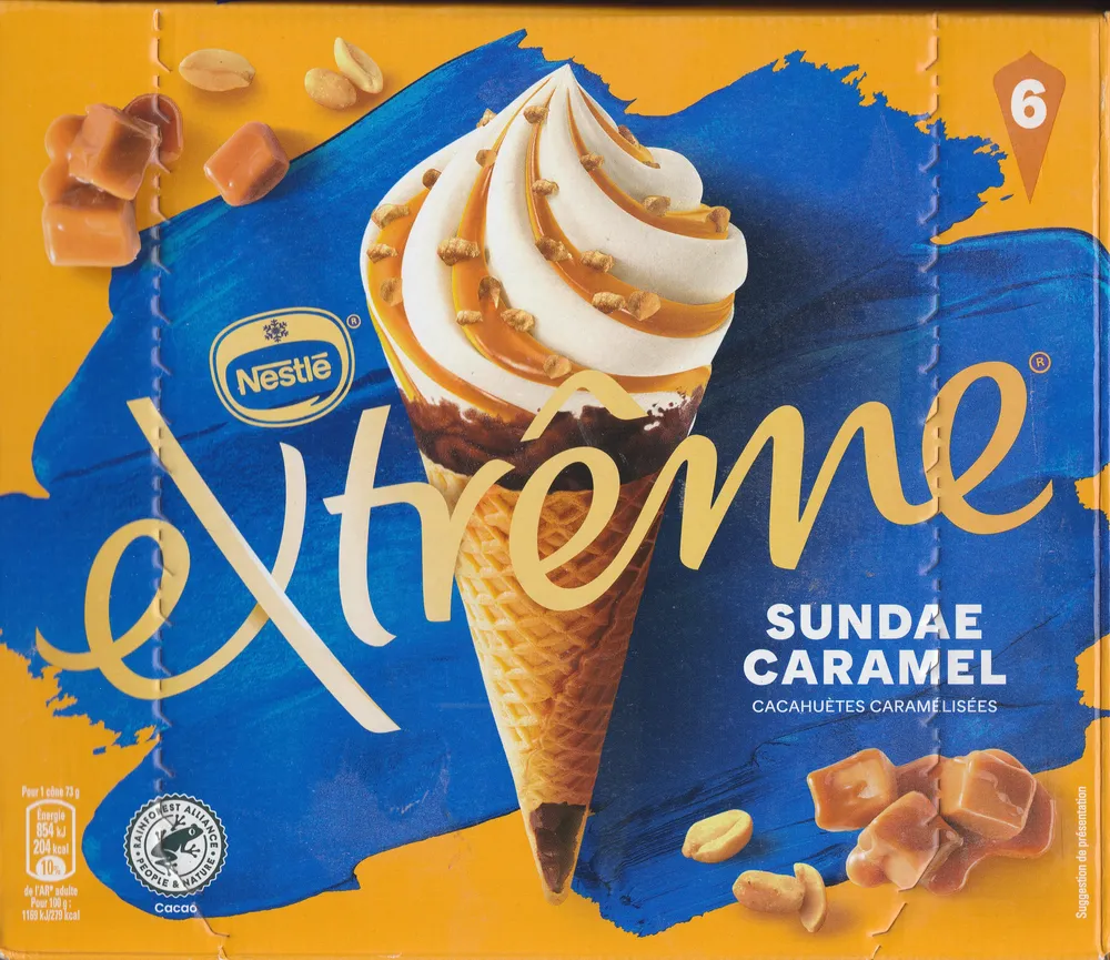 Extrême sundae caramel cacahuètes caramélisées