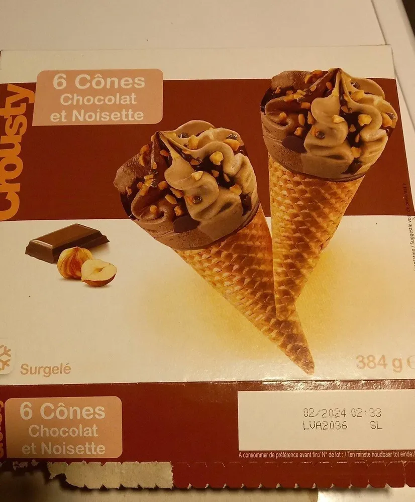 Cones chocolat et noisette