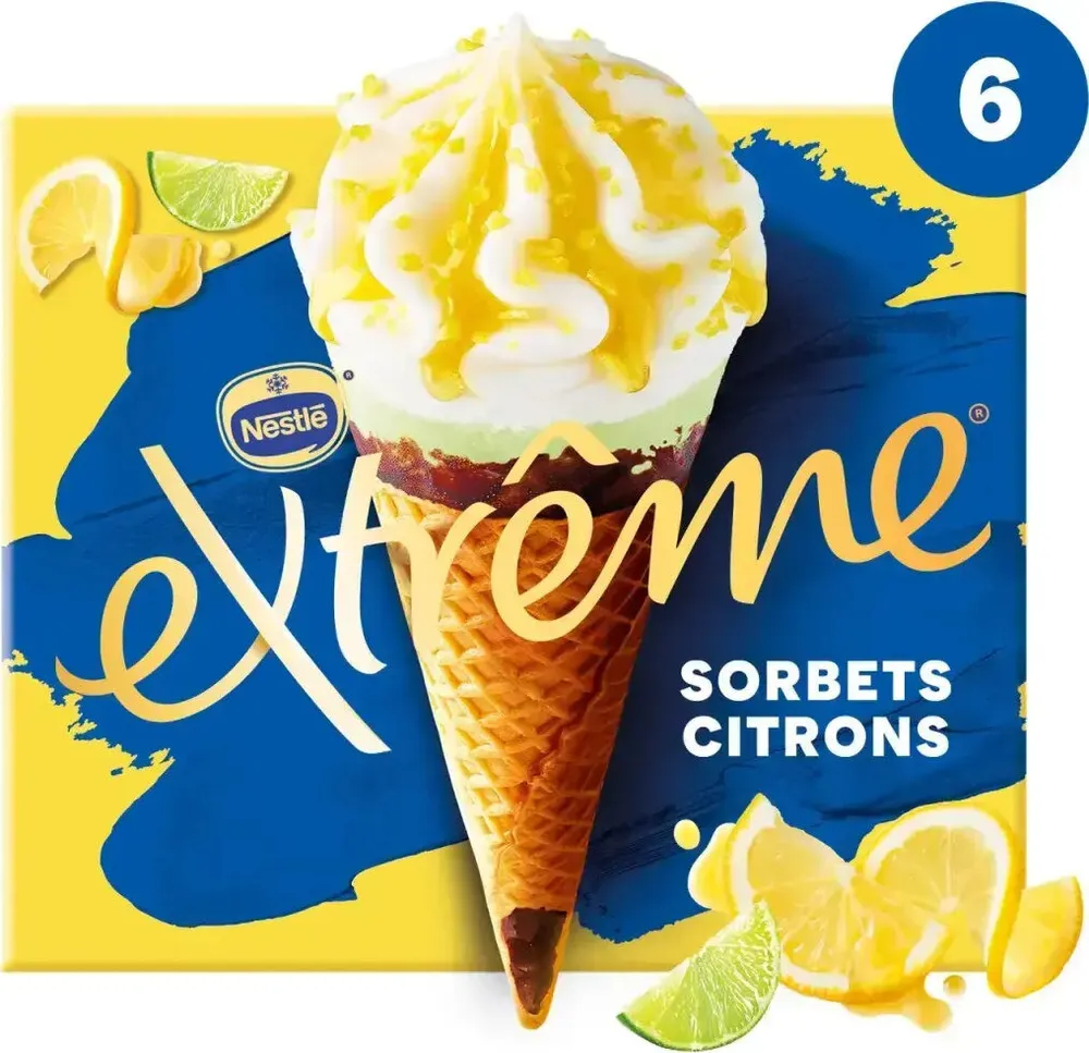 Extrême sorbets citrons citrons jaune et vert x 6