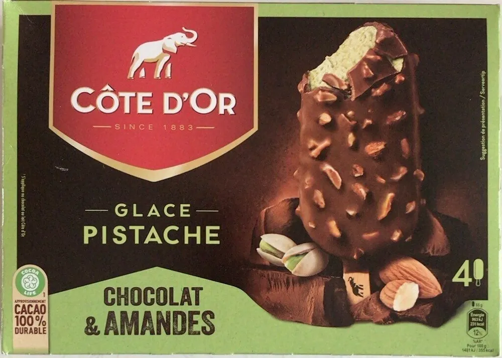 Glace pistache chocolat & amandes