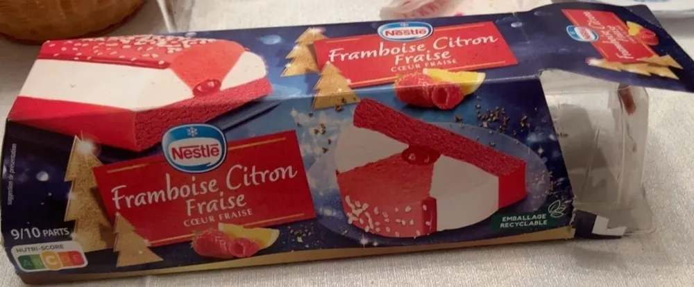 Buche glacée Framboise, Citron, Fraise