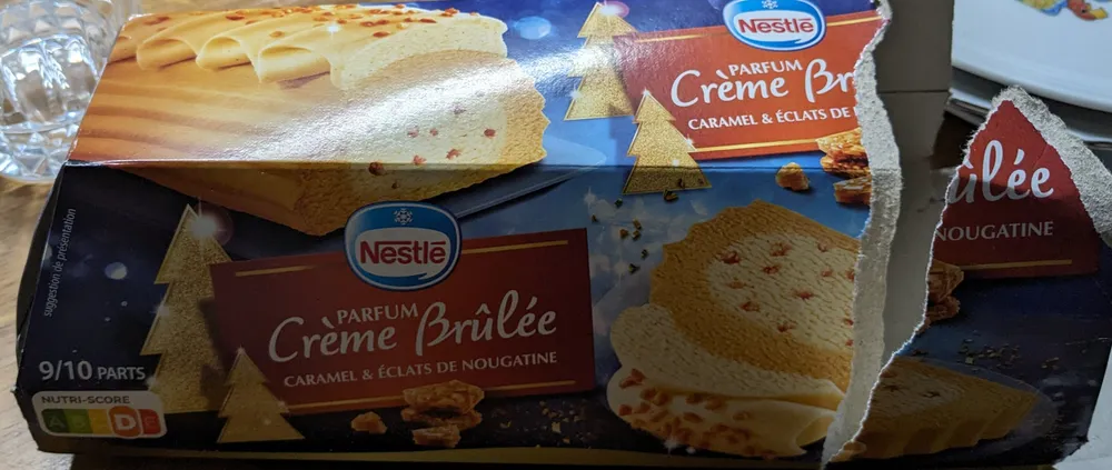 Bûche glacée parfum crème brûlée