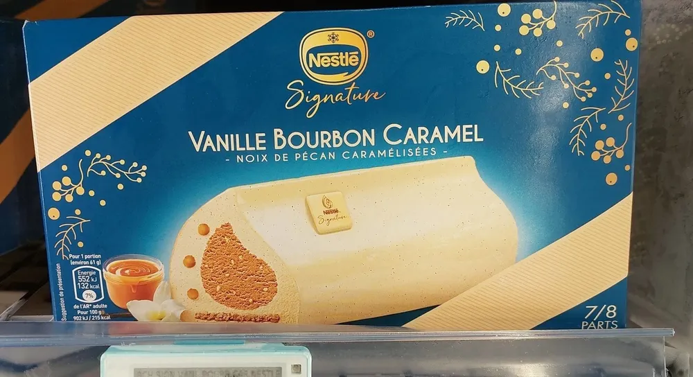 Bûche glacee Vanille Bourbon Caramel