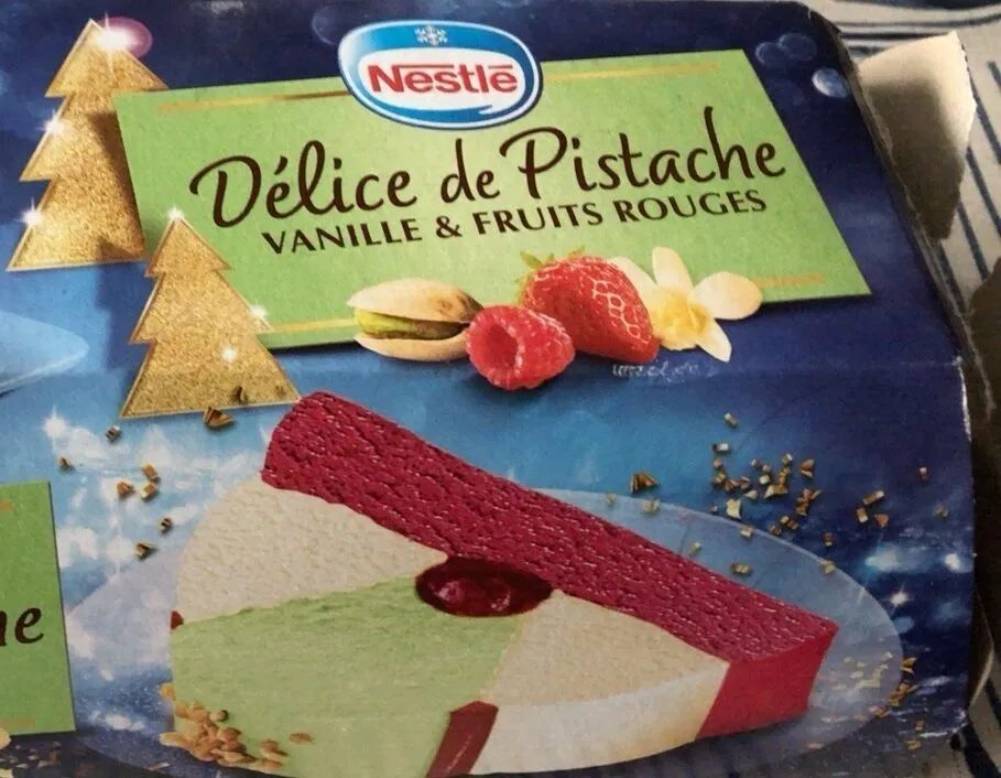 Delice de pistaches vanille fruits rouges
