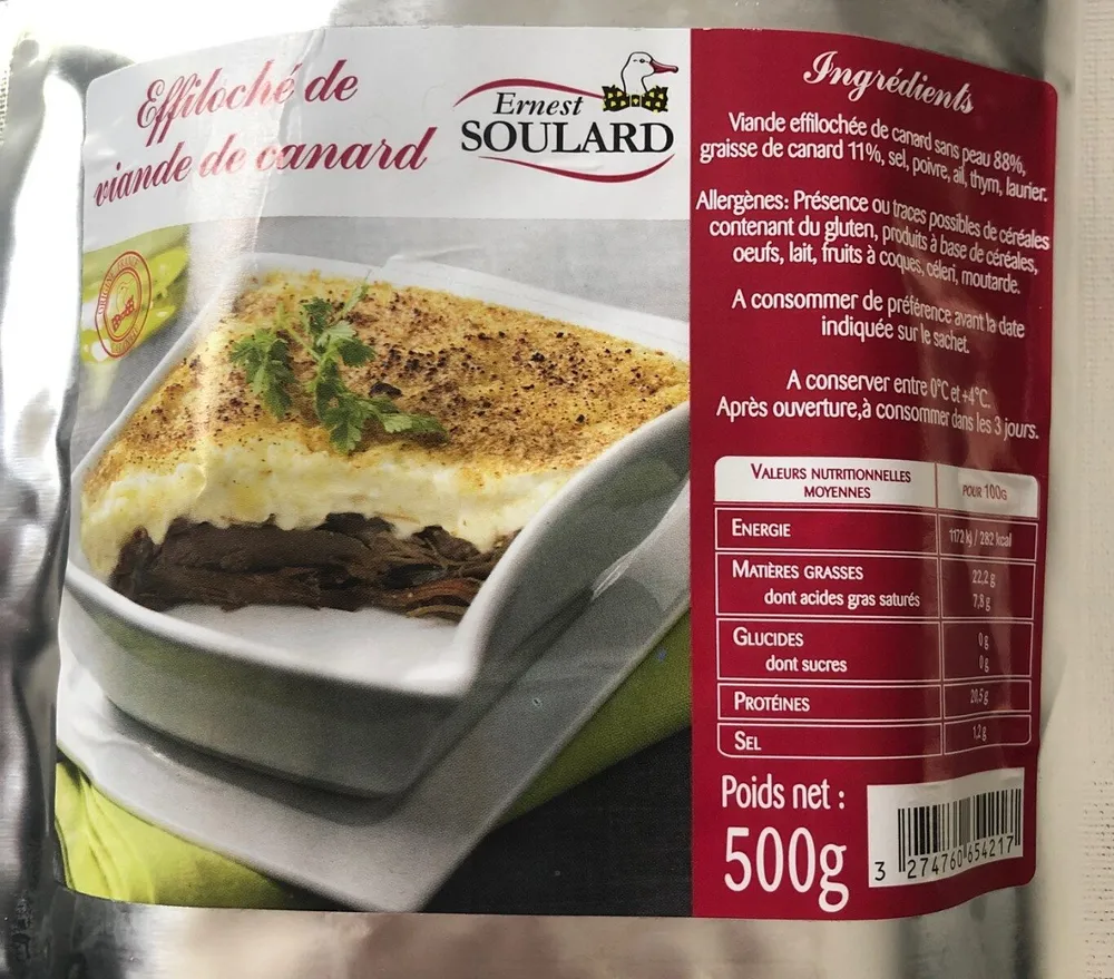 Effiloché de viande de canard