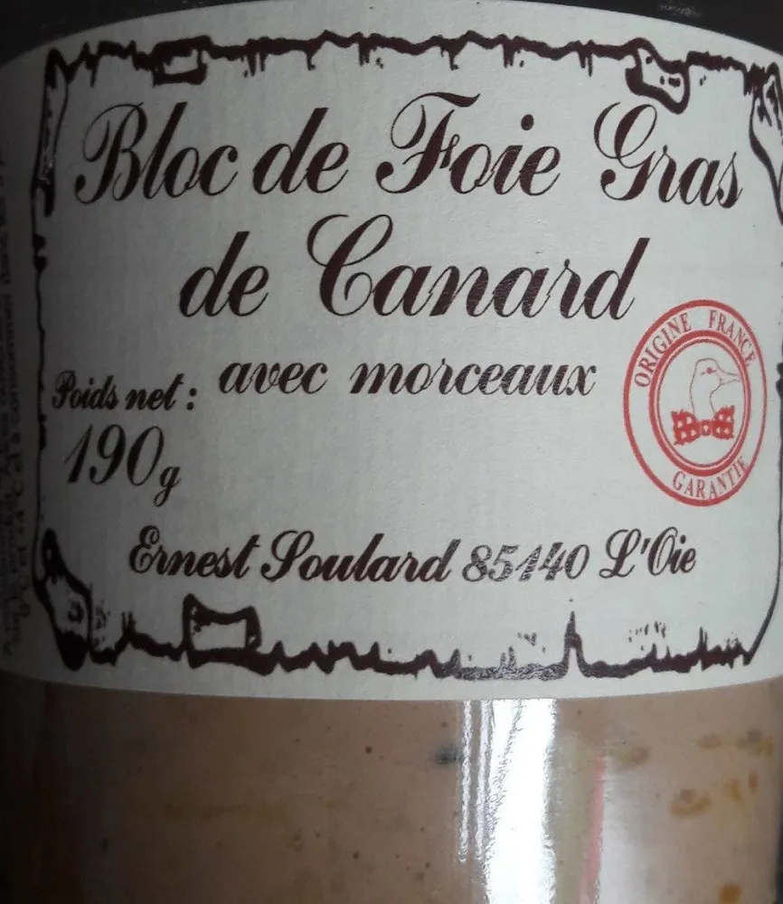 Bloc de Foie Gras de Canard avec morceaux