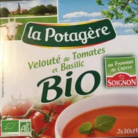 Veloute bio de tomates au basilic et fromage de chevre Soignon LA POTAGERE
