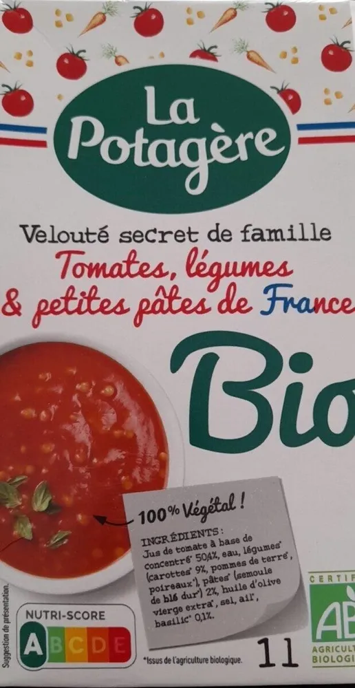 Velouté Tomates, légumes & petites pâtes de France