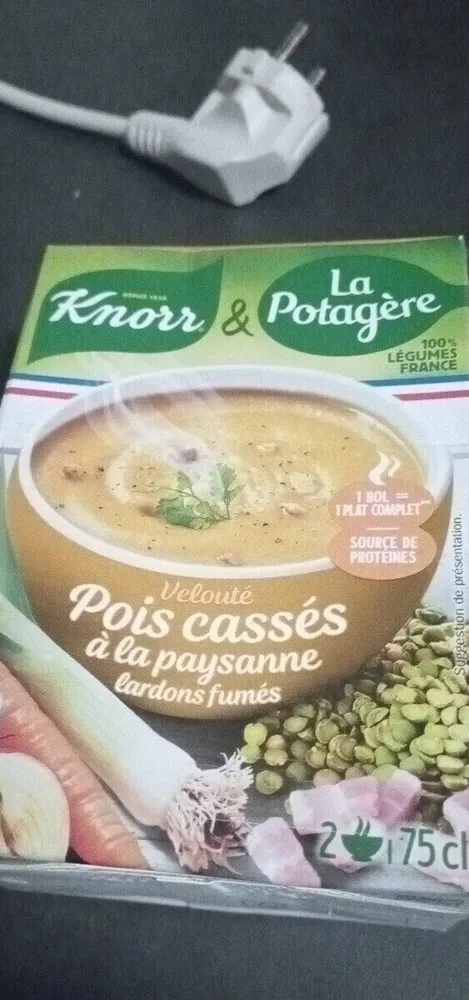 Velouté Pois cassés à la paysanne lardons fumés