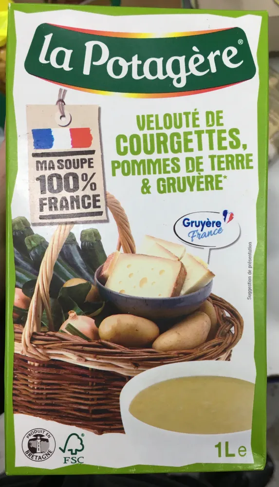 Velouté de courgettes, pommes de terre & gruyère