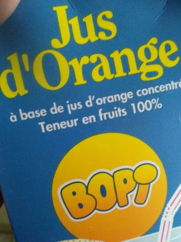 Jus d'orange à base de jus d'orange concentré