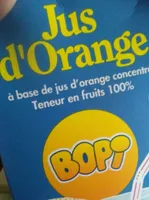 Jus d'orange à base de jus d'orange concentré
